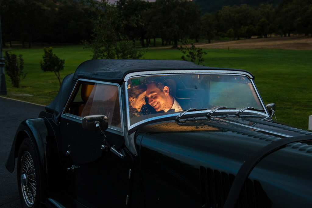 Coche novios iluminación