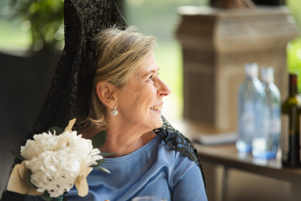 Madrina con mantilla