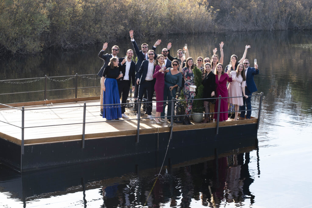 Los amigos en el embarcadero de Prados Moros