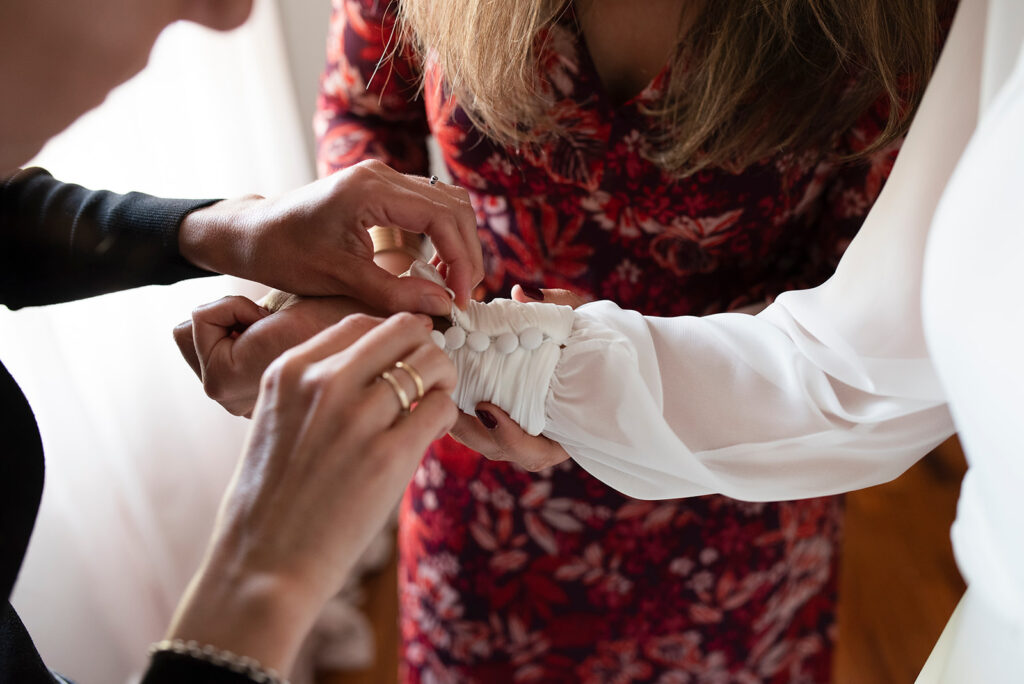Detalle del vestido de novia